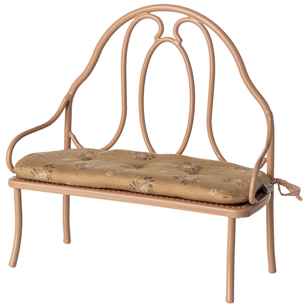 maileg poppenhuis bankje vintage - dark powder - 18,5 cm