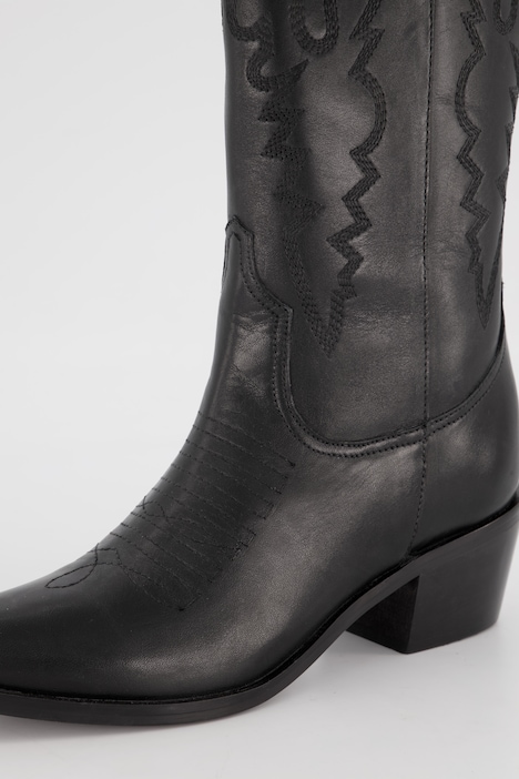 Leder-Cowboystiefel, XXL-Schaft, Westernstiefel, Stickerei, Weite H