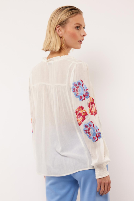 Fluresk ecru dames blouse