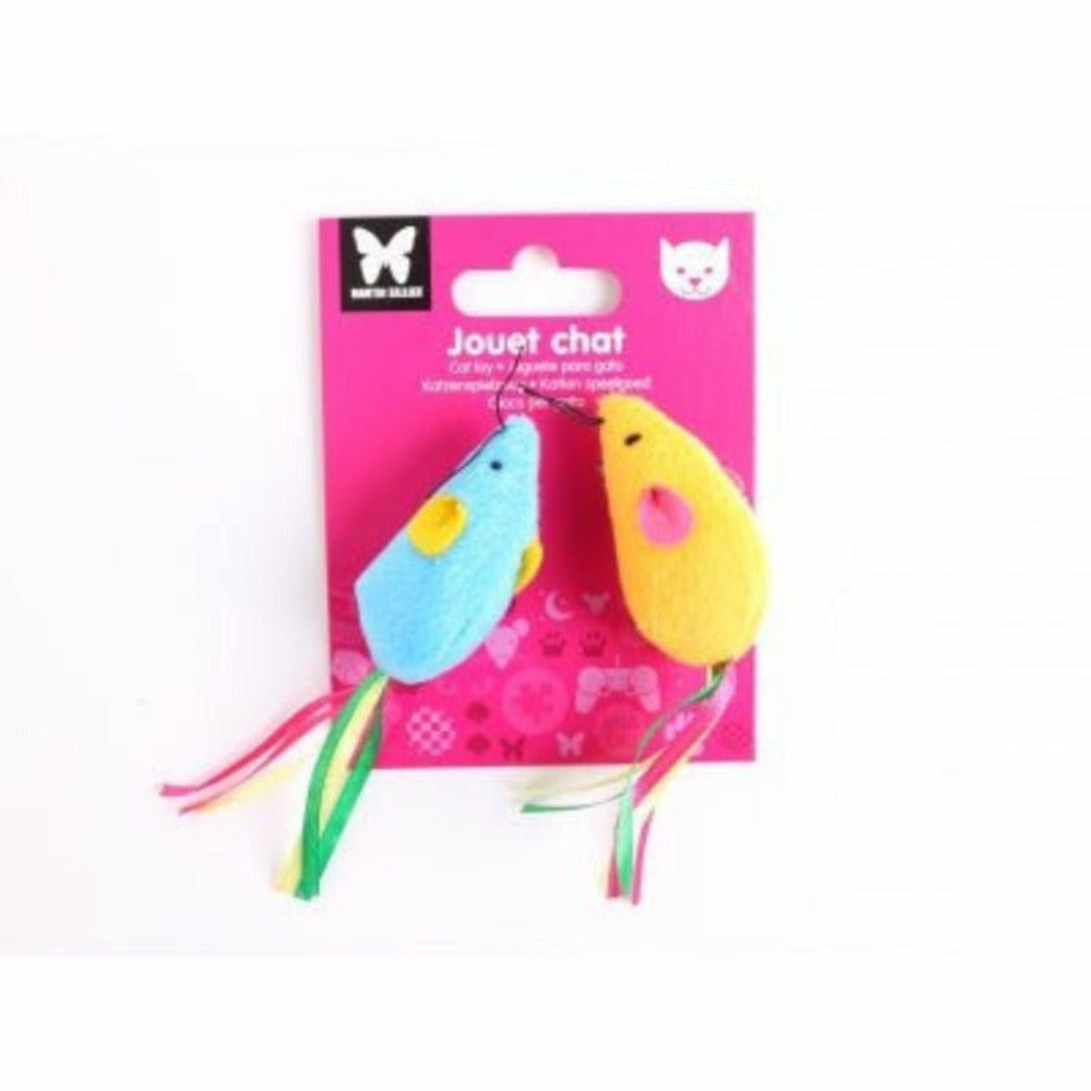 Lot de 2 souris rainbow pour chats