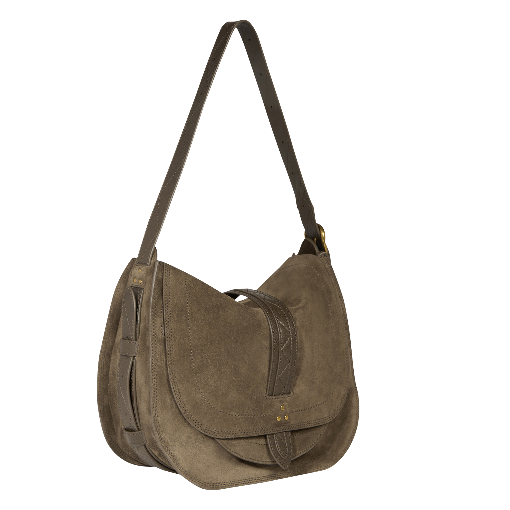 MARIO - Sac besace effet cuir velours | Kaki