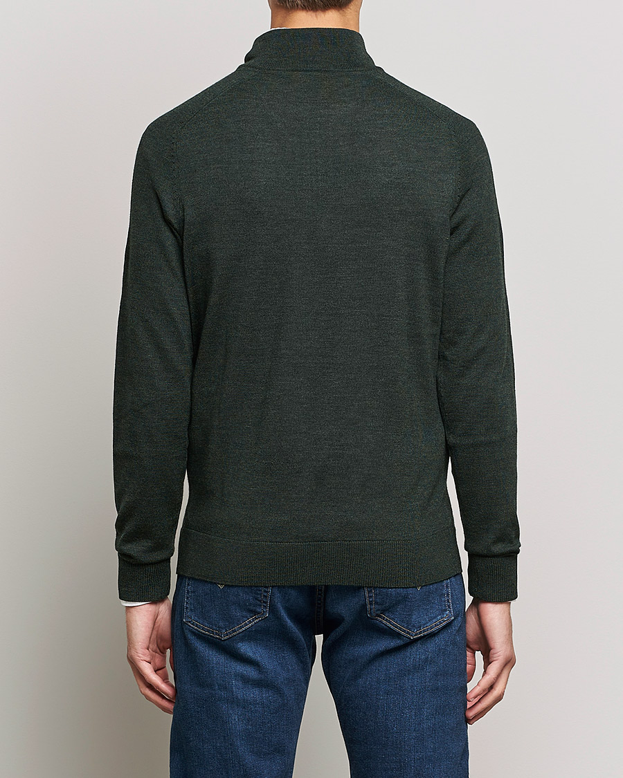 Morris John Merino Half Zip Olive