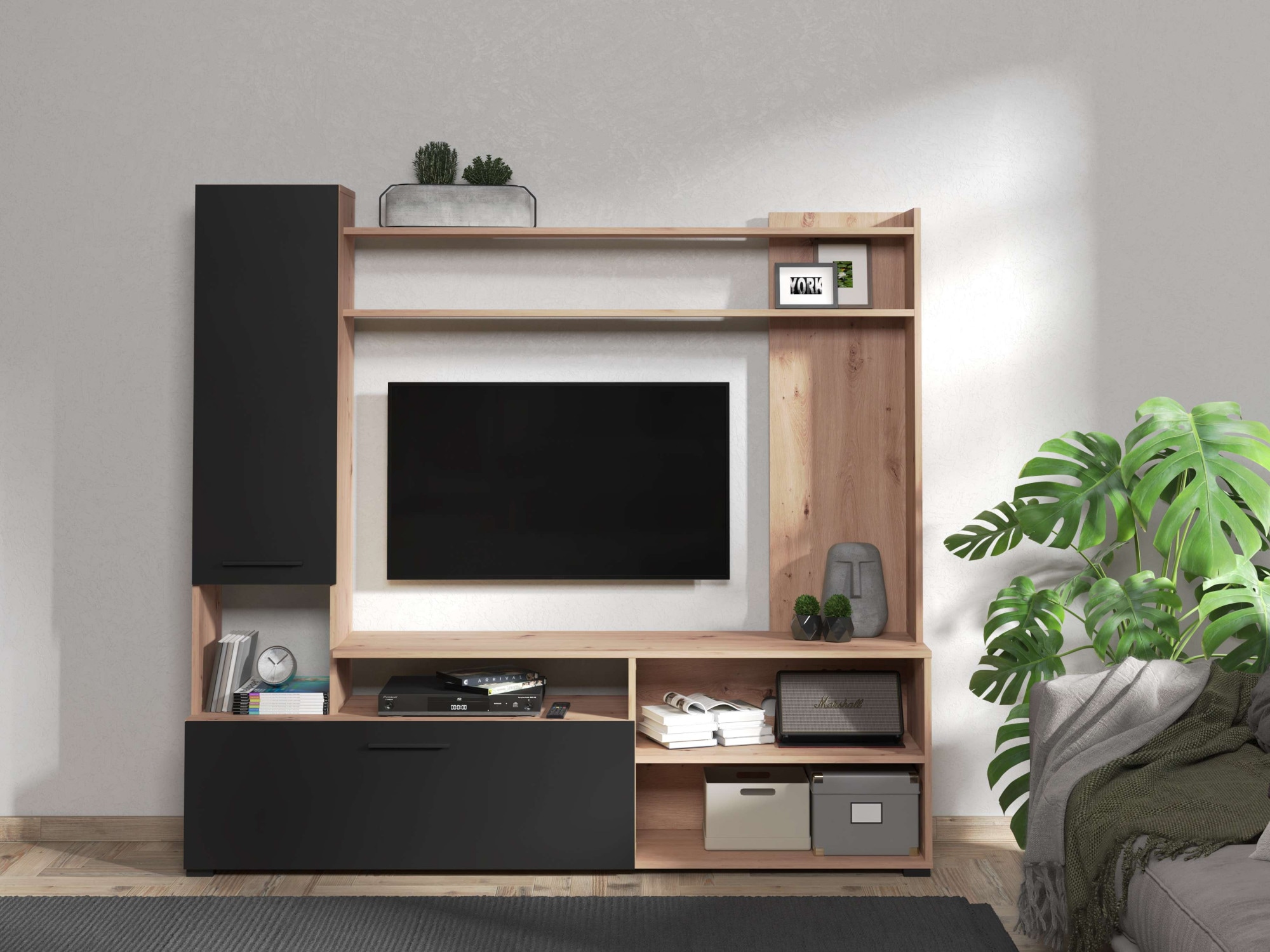 INOSIGN Wohnwand »Braga Wohnwand, Mediawand, Anbauwand, für TV bis 60', Breite 169 cm« Komplett-Set, 3 Stk. tlg.