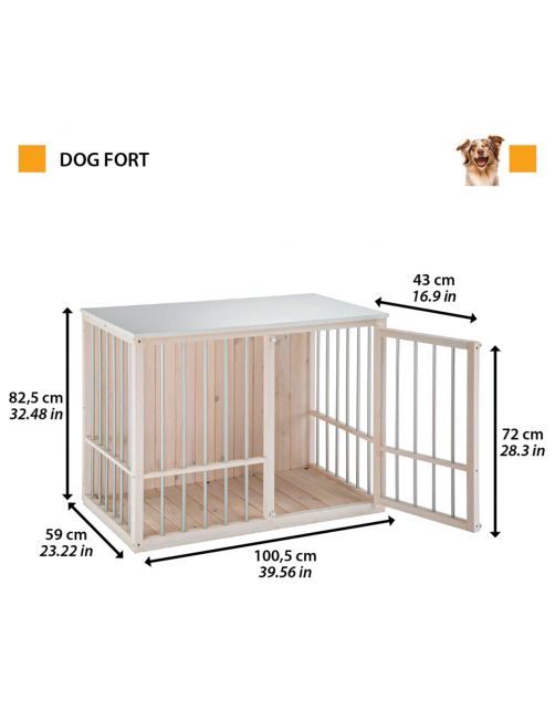 Ferplast Dog Fort - Hondenbench - 100.5x59x82.5 cm Wit