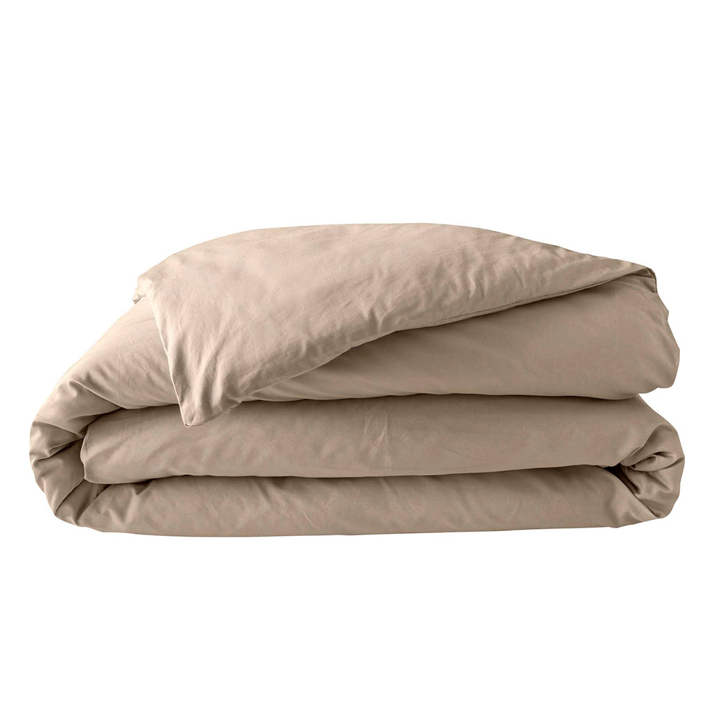 Housse de couette coton percale sable 240x260cm