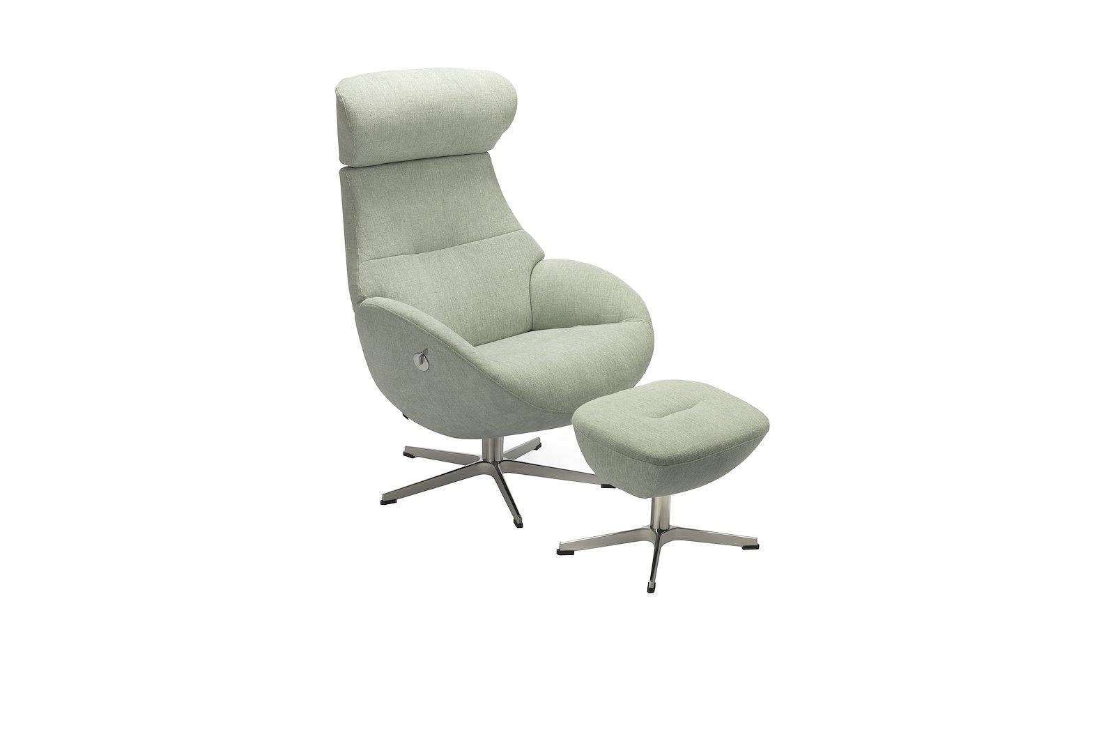 Globe Krakk I Tekstil Triton Soft Blue 1361-40 med standard rygg og X-fot understell i aluminium