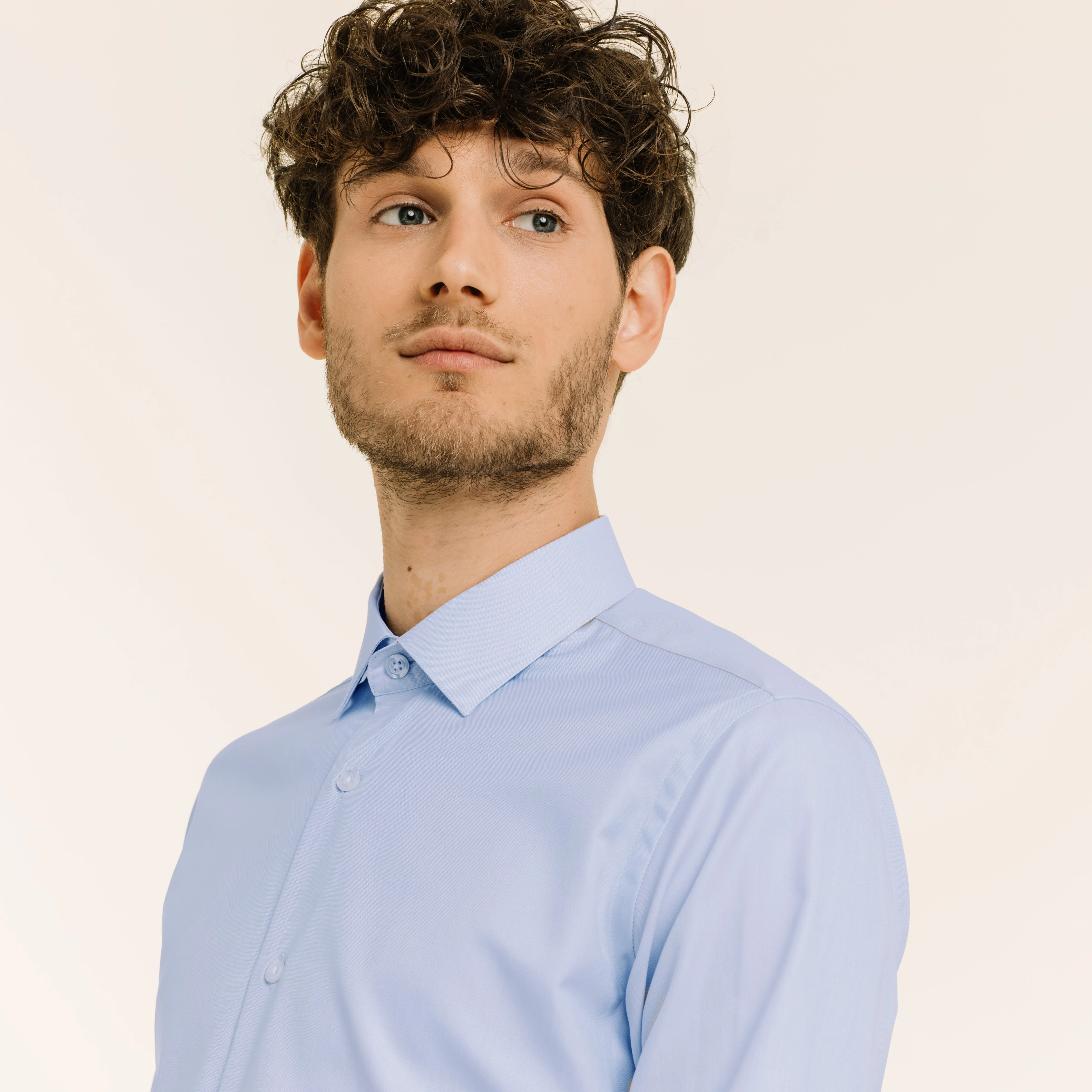 Blue double-twisted twill shirt