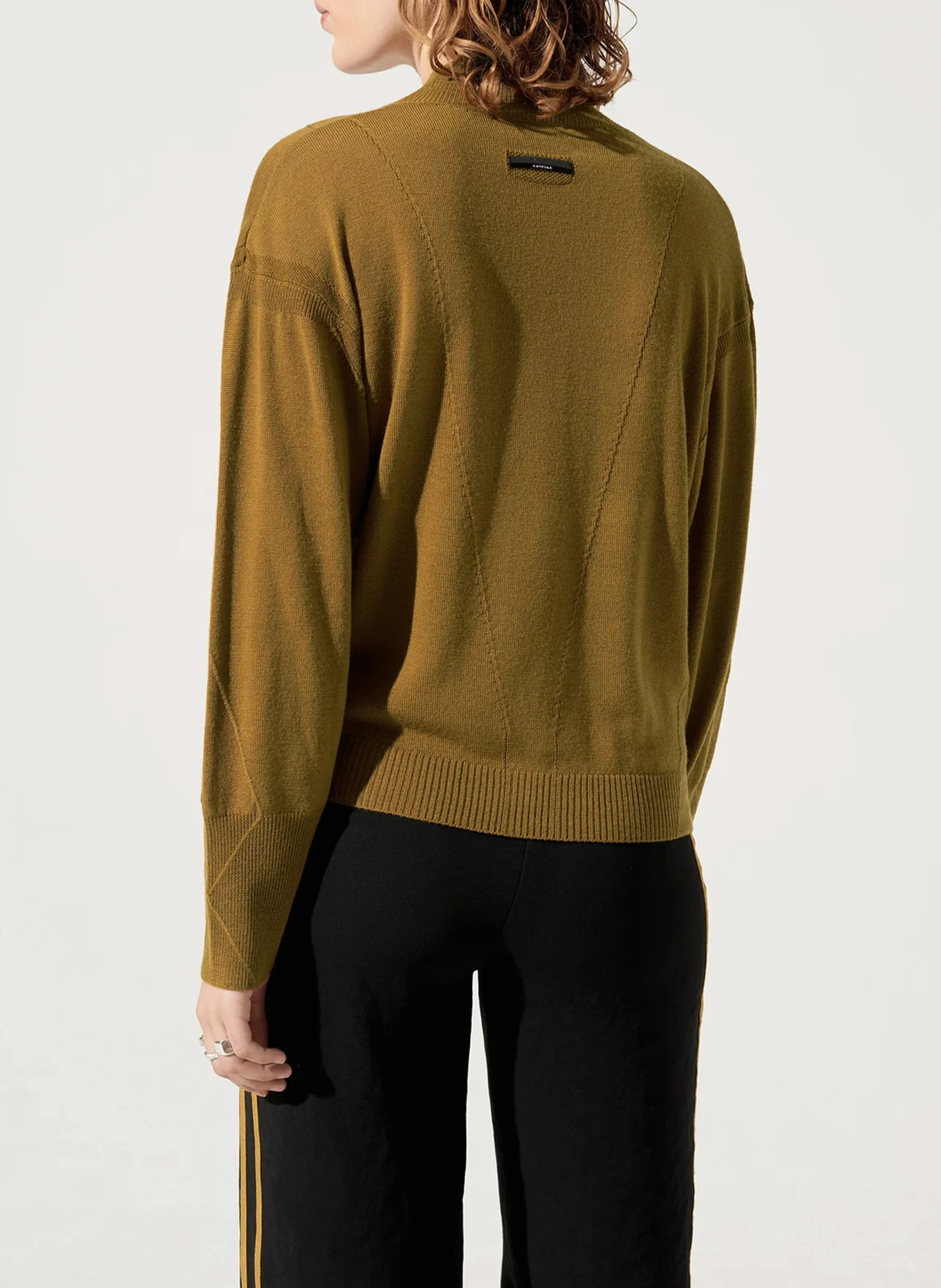 Gilet oversize col montant en laine | Jaune
