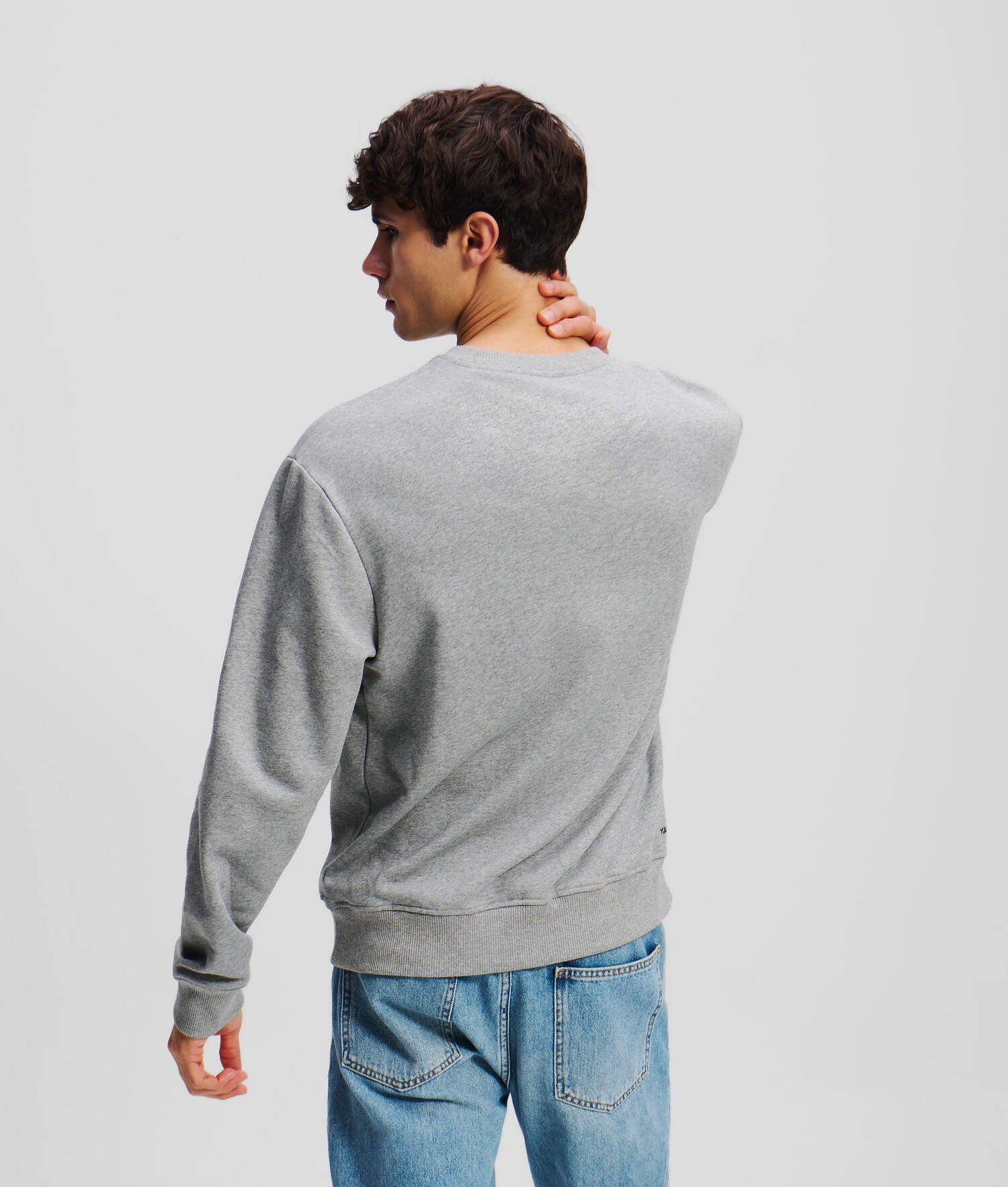 SWEAT-SHIRT À POCHE EN JEAN IKON - Gris Chiné Clair