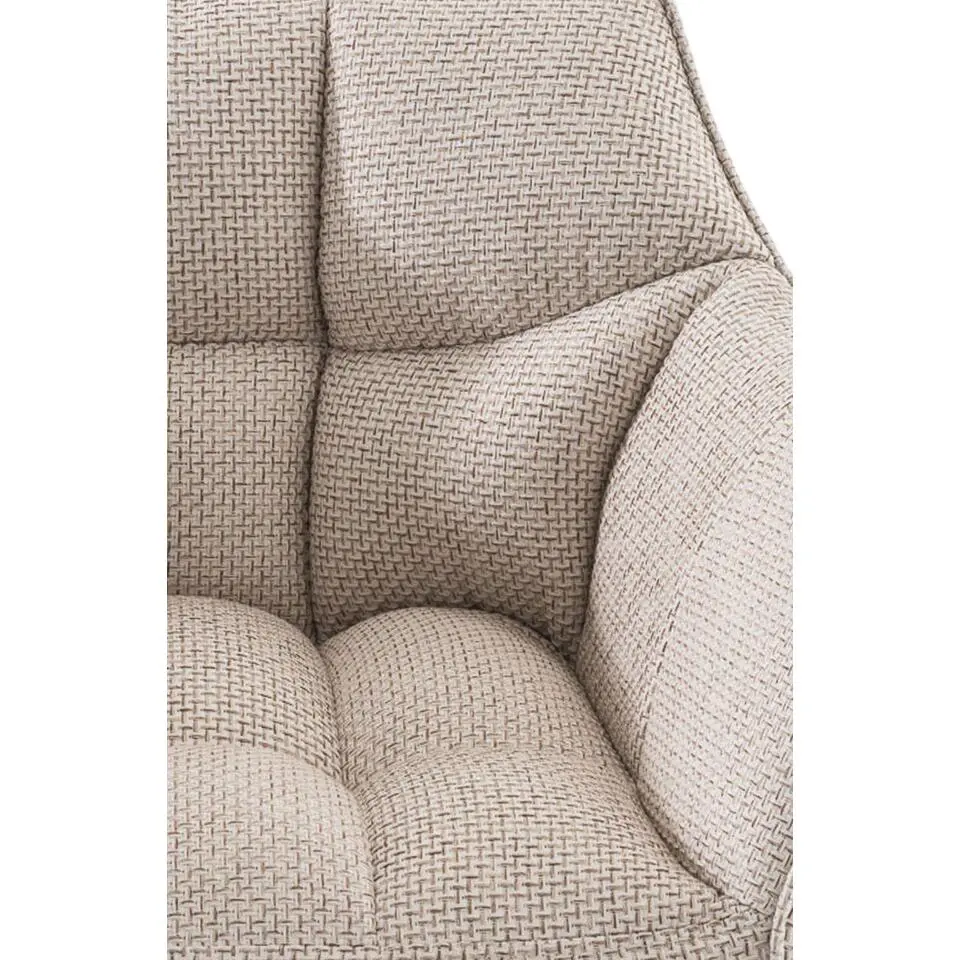 CLP Barkruk Damaso zwart Frame - Stof - ivoor