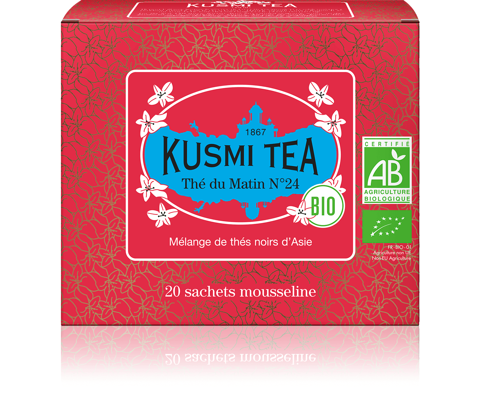 Thé du matin N°24-Thés noirs bio : Ceylan, Assam et Yunnan 20 sachets