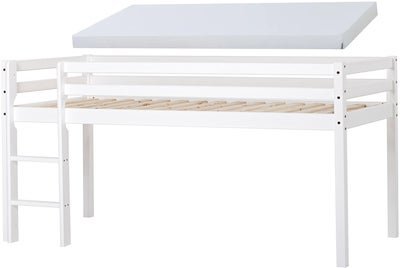 Hoppekids ECO Dream Halvhøy Loftseng Med Skummadrass 90x200, Hvit