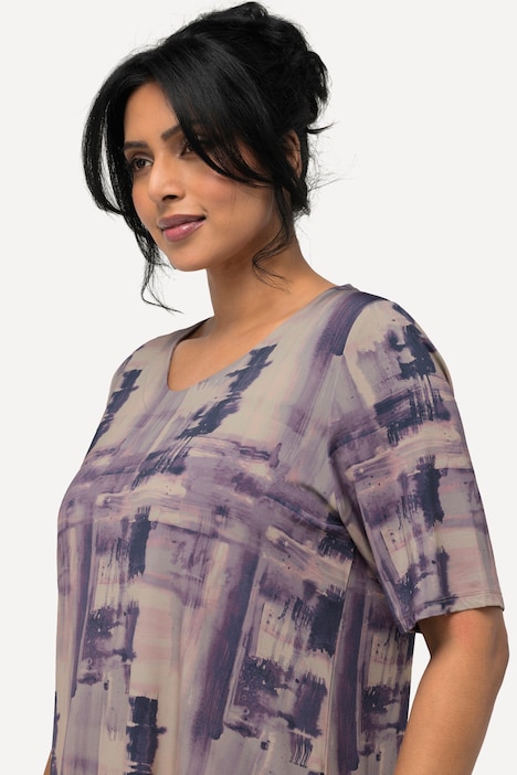 Slinkyshirt, Tintendruck, A-Linie, Rundhals, Halbarm