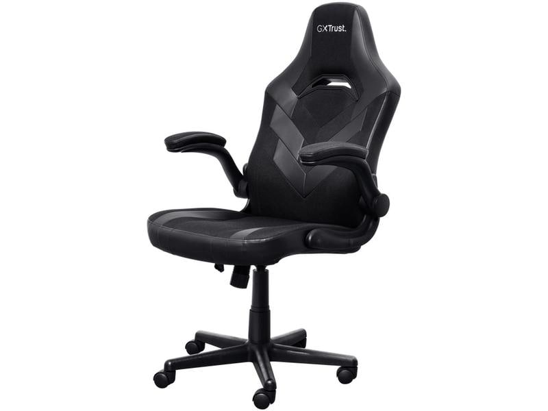 Trust Gaming-Stuhl GXT 703B RIYE Schwarz Bequemer verstellbarer Gaming-Stuhl mit hochklappbaren Armlehnen