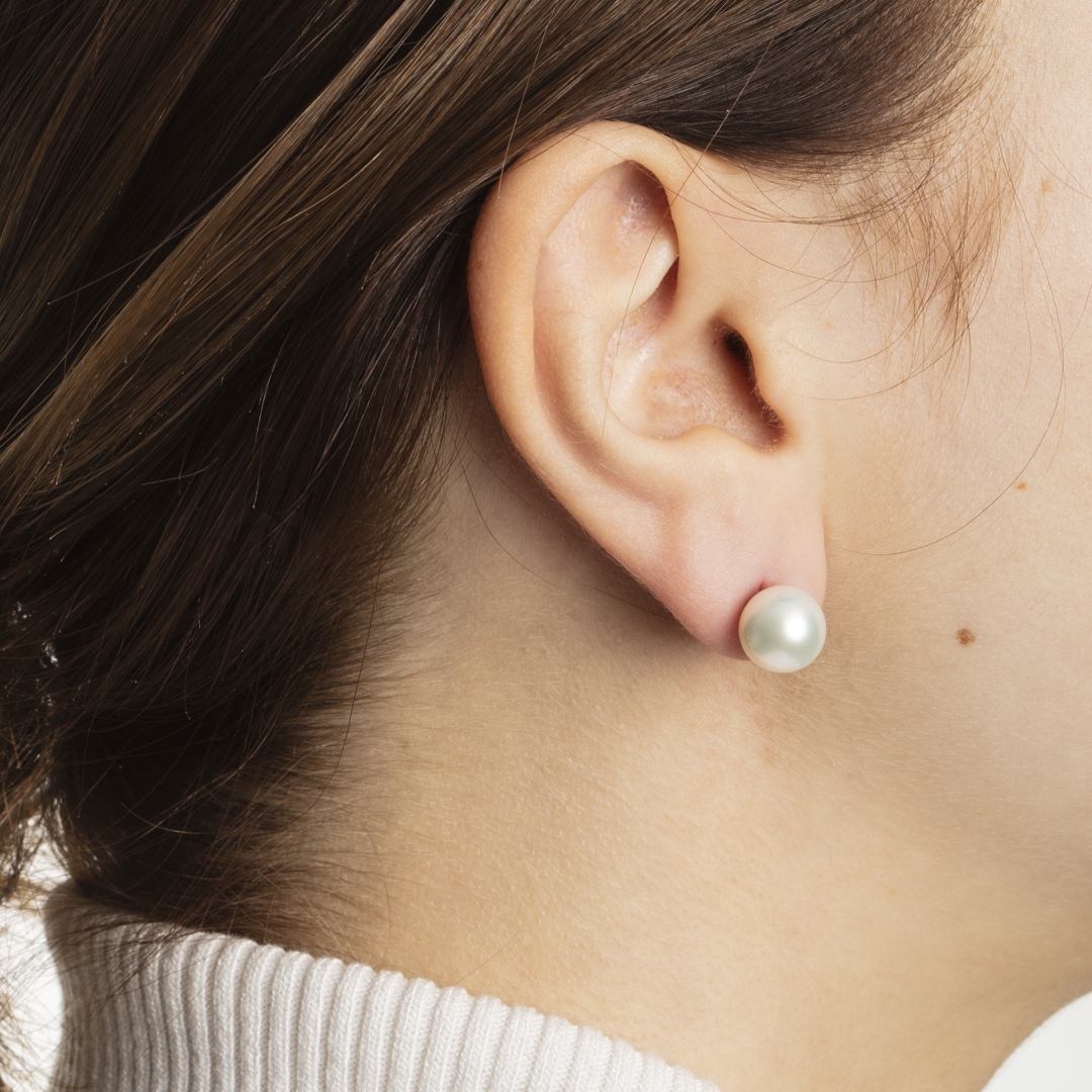 Ohrstecker 750/18 K Weissgold mit Süsswasser-Kulturperle Ø 9.0mm