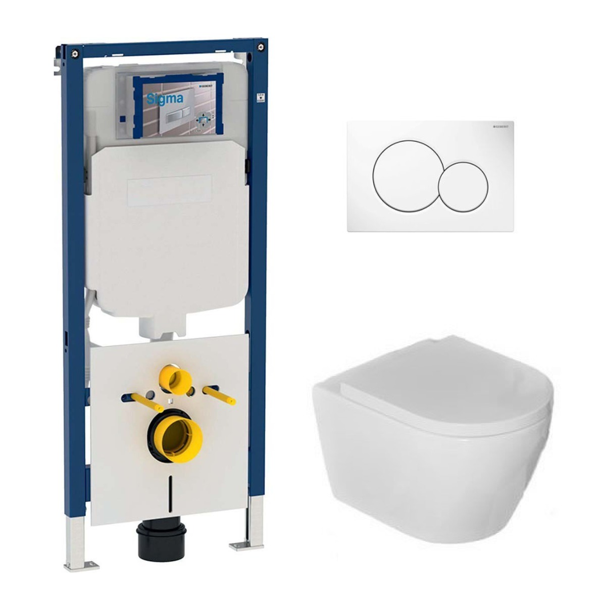 Geberit UP720 toiletset met Saniclear Jama randloze toiletpot en softclose zitting