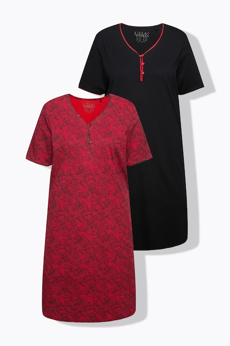 Bigshirt, 2er-Pack, Zierkanten, Halbarm