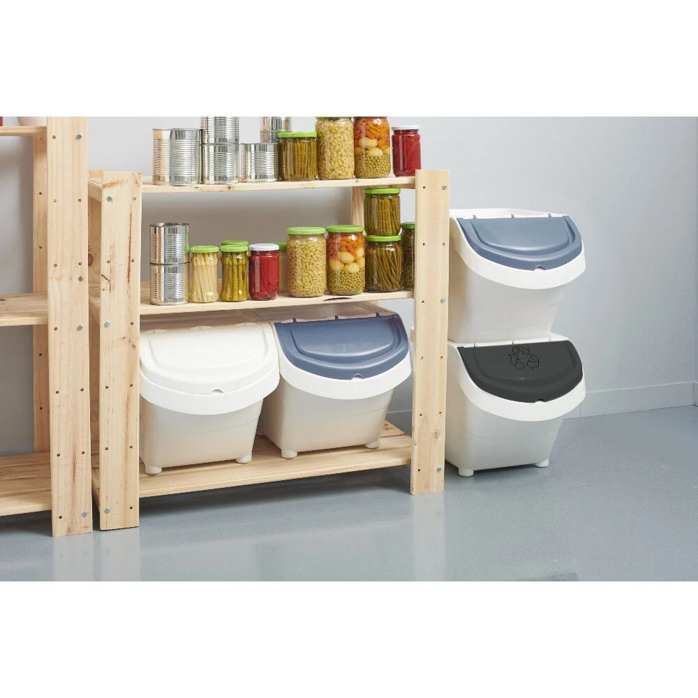 Boîte de rangement blanche avec couvercle 20 L