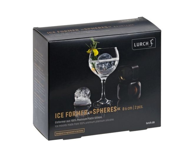Lurch Eiswürfelform Kugeln Schwarz / Transparent, Ø 6 cm Ice Former Set