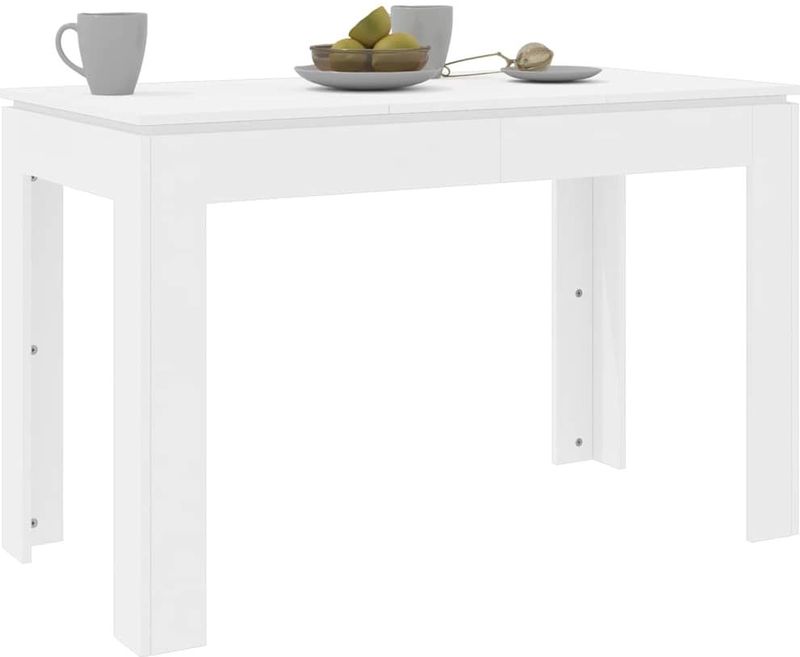 Bommel - Eettafel - Wit - Bewerkt Hout