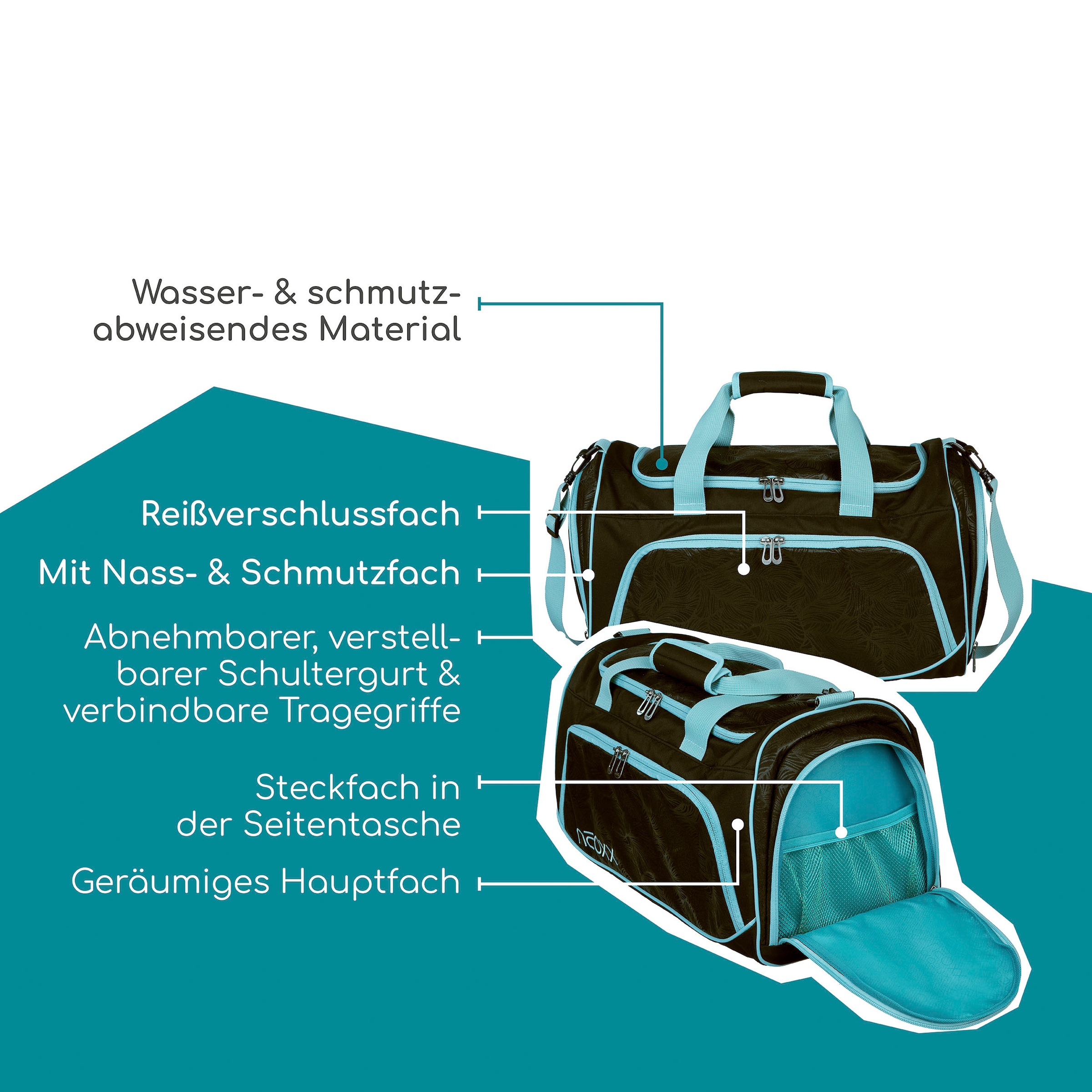 neoxx Sporttasche »Move, Queen of Nite« teilweise aus recyceltem Material