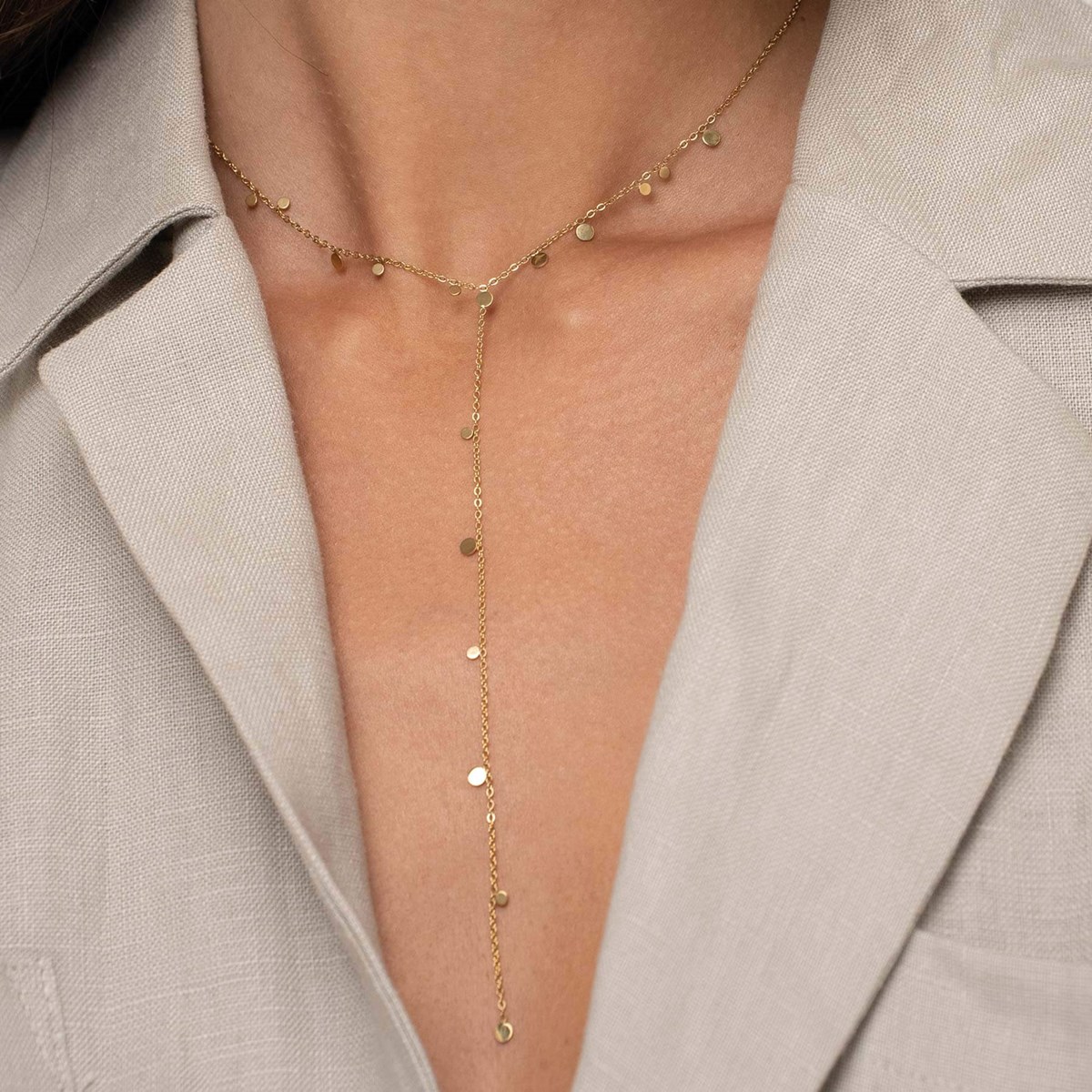 Collier Infinity acier doré or