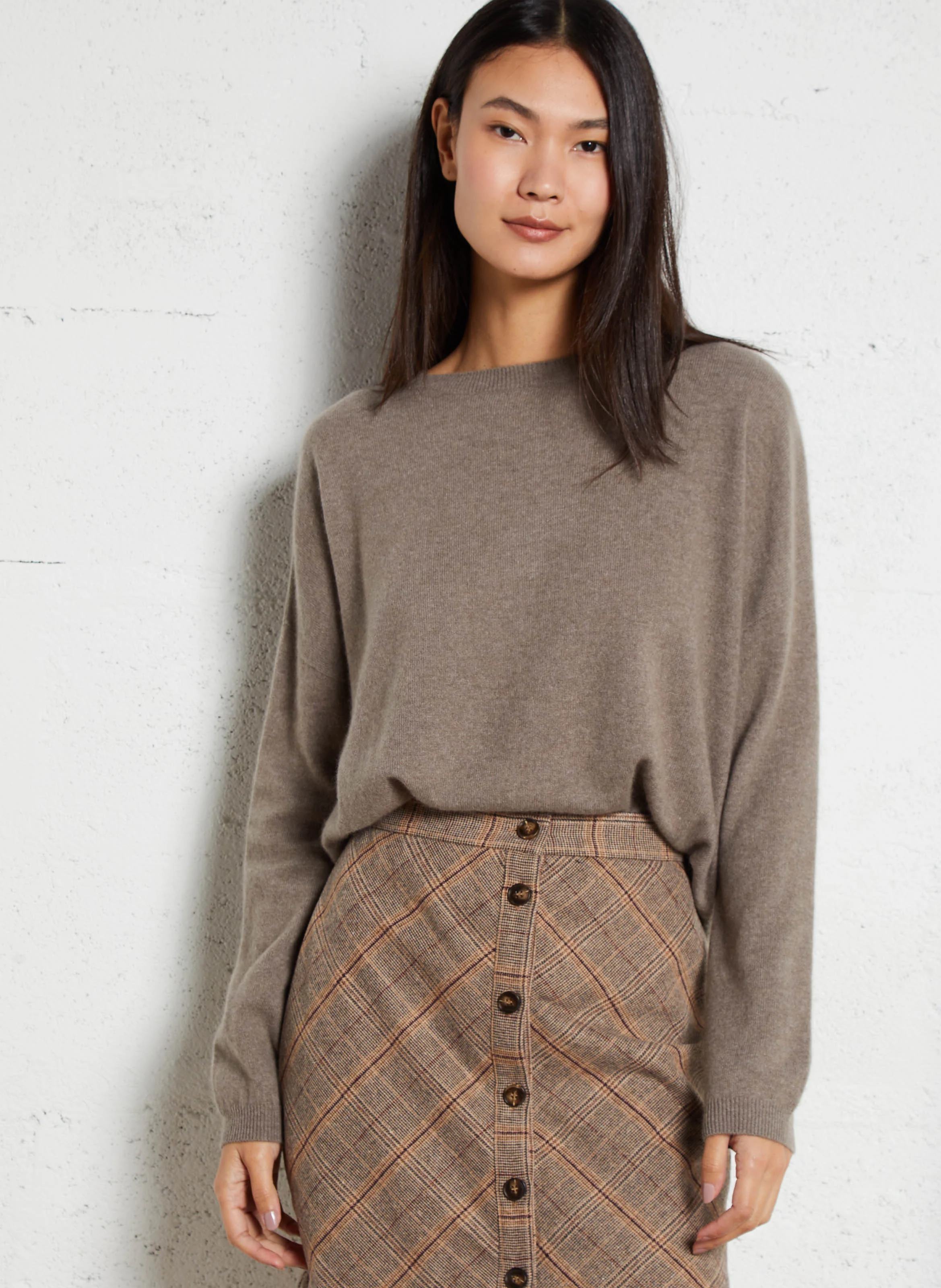 MONA - Pull col bateau en cachemire | Marron