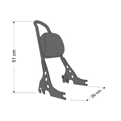 Sissy bar CustomAcces SPEED - Noir