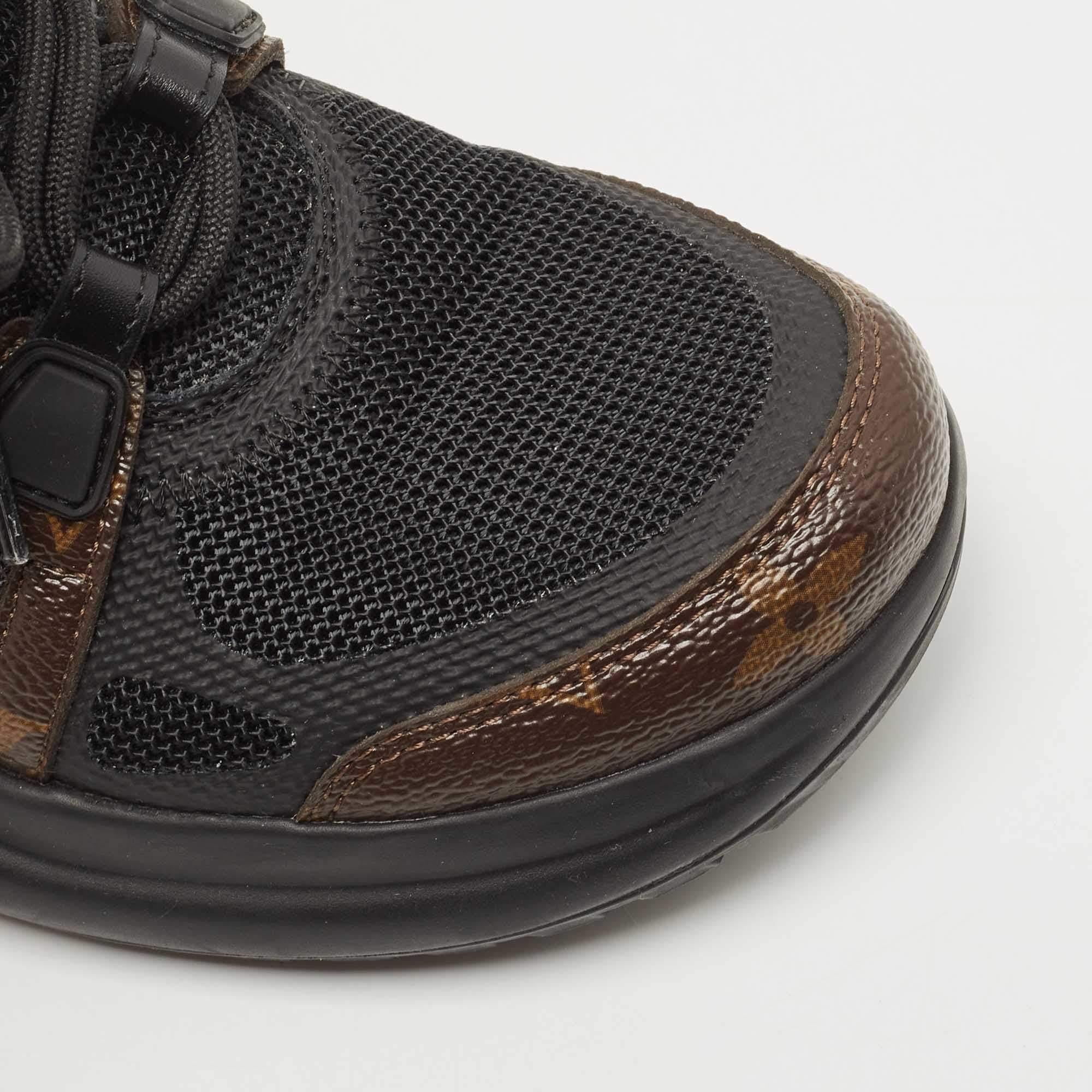Louis Vuitton Black/Brown Monogram Canvas and Mesh Archlight Sneakers