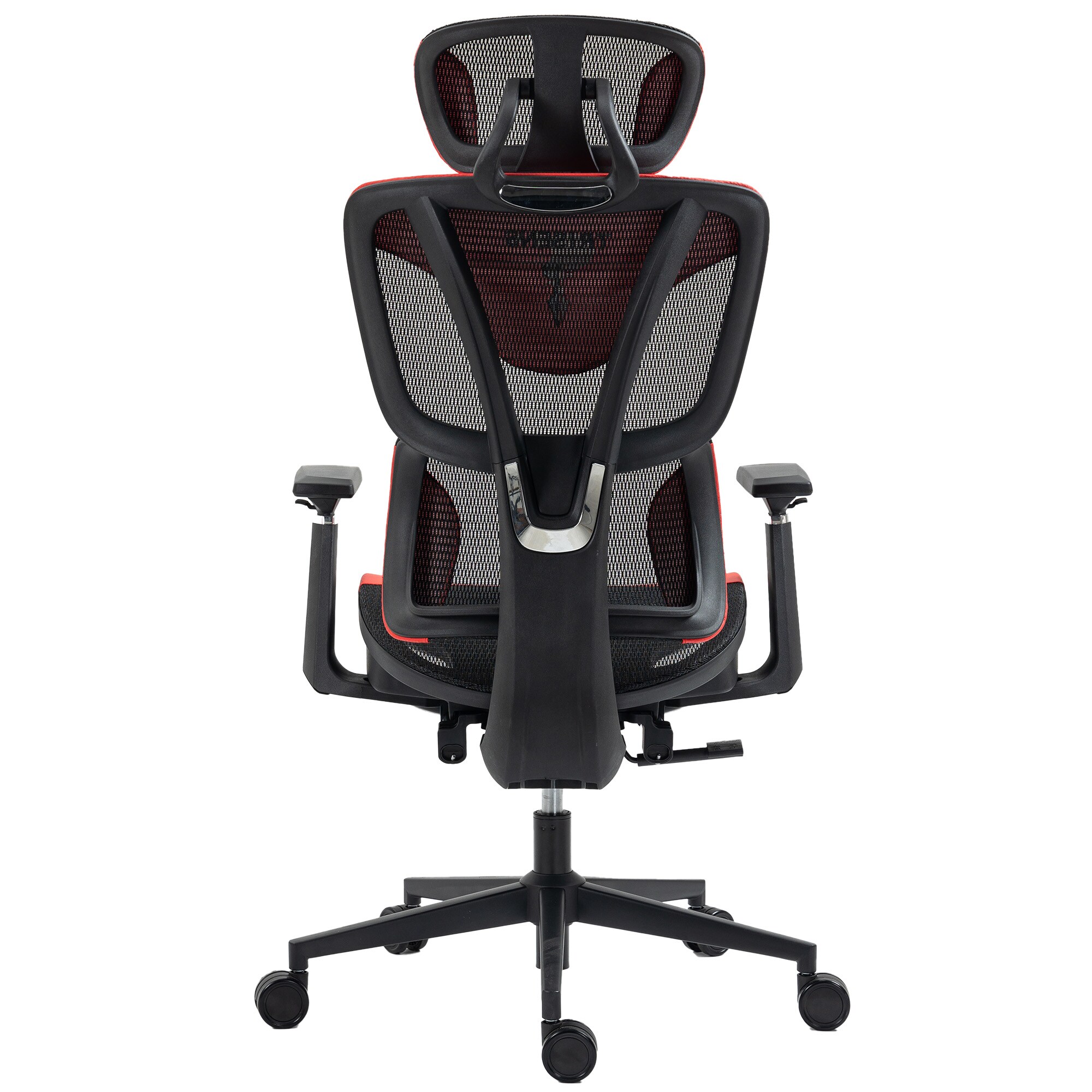 Bürostuhl in modernem Racing-Design - ergonomischer Gaming Schreibtischstuhl mit Nacken- und Lordosenstütze - komfortabler Gaming Stuhl mit atmungsaktiver Netzrückenlehne und Wippfunktion
