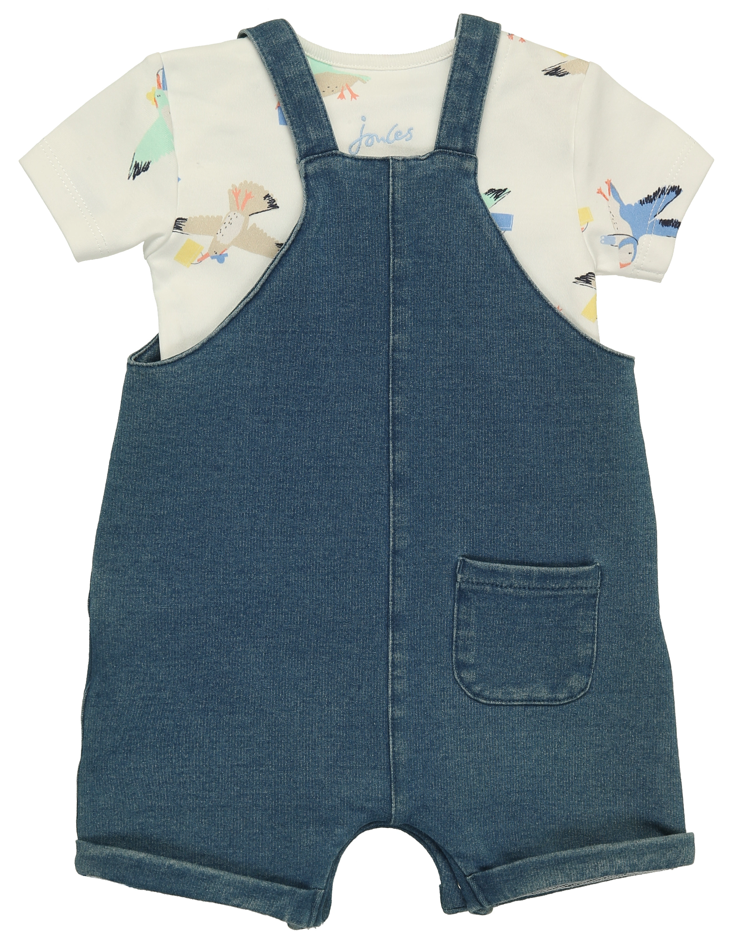 Body DUNCAN mit Latzhose in weiß/blau