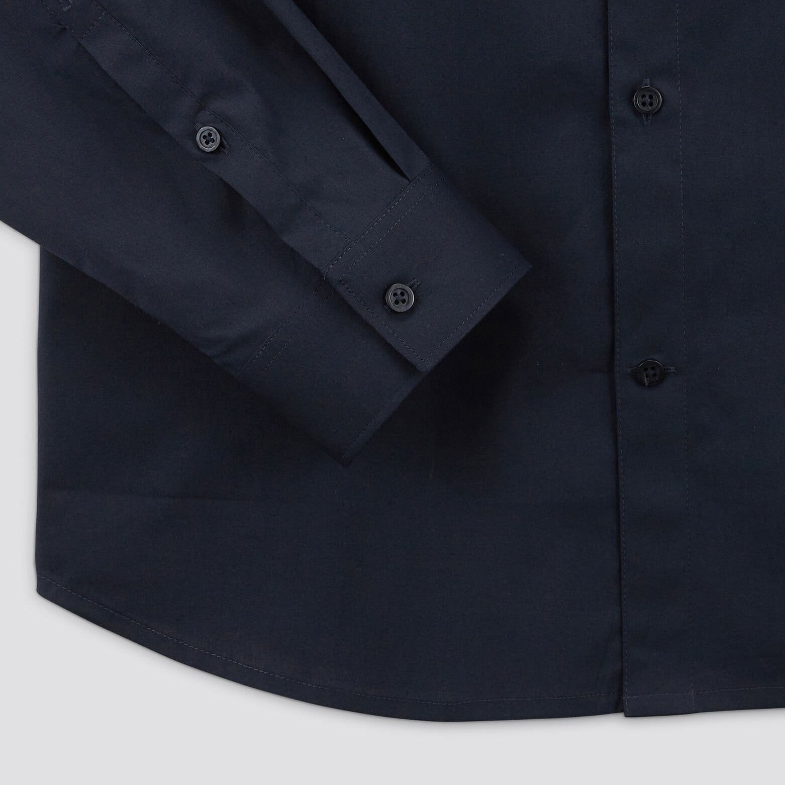 Chemise slim unie coton biologique stretch Bleu foncé