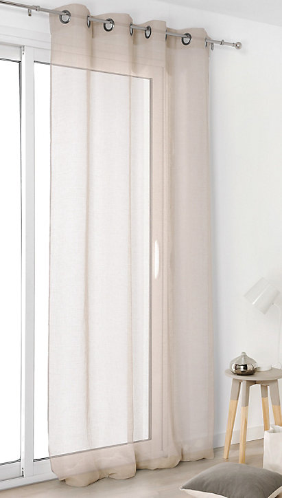 Voilage en lin Linder L.145 x H.260 cm beige