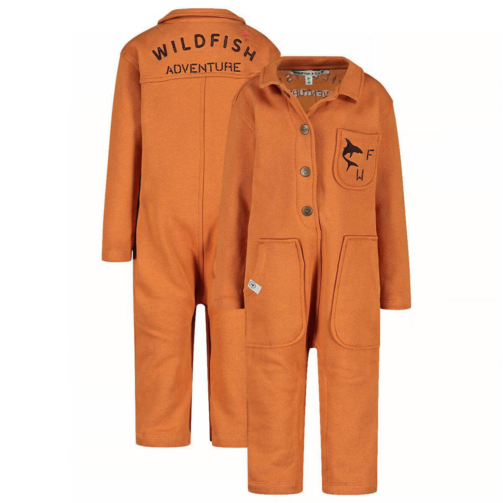 Wildfish jumpsuit van katoen oranjebruin