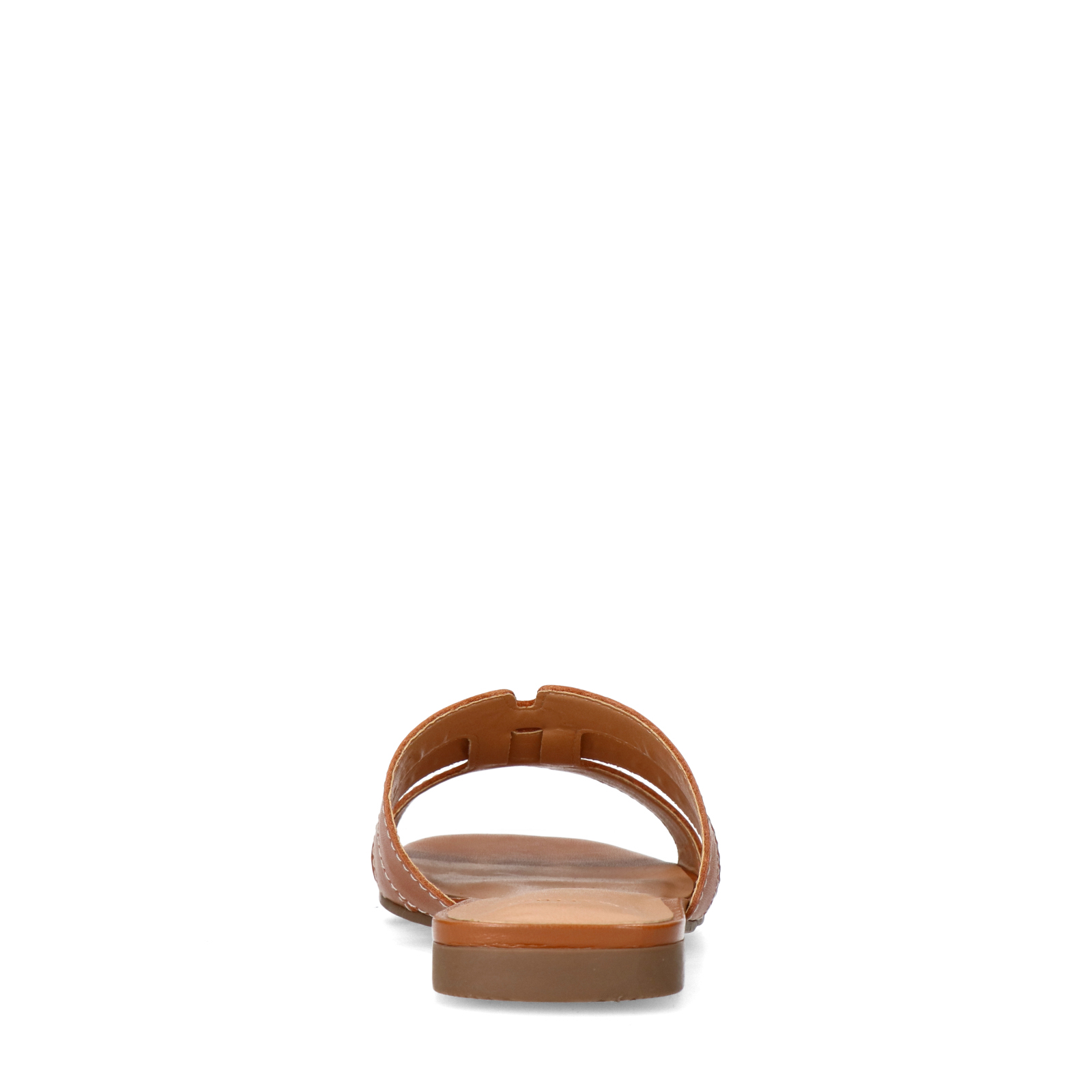 Cognac leren slippers