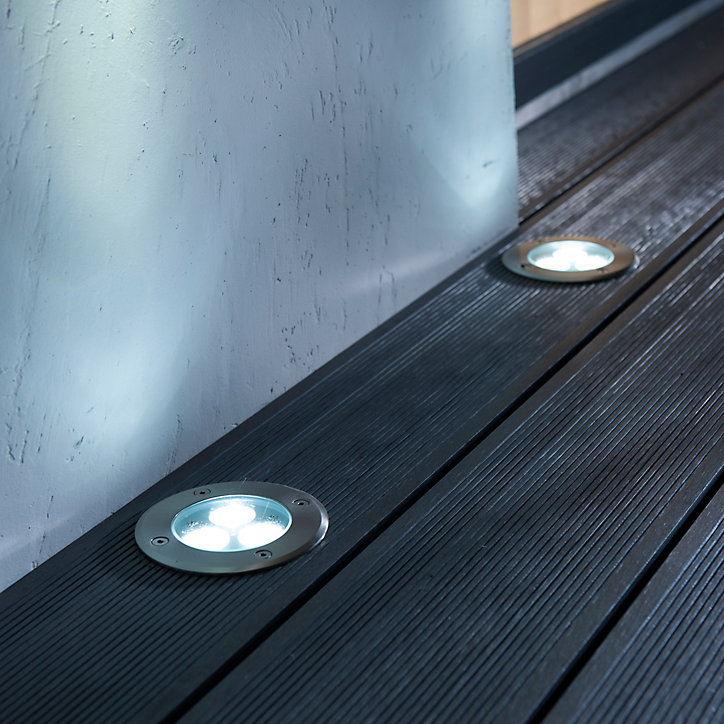 Spots Brockton LED intégrée 350lm IP65 et IP67 GoodHome chrome