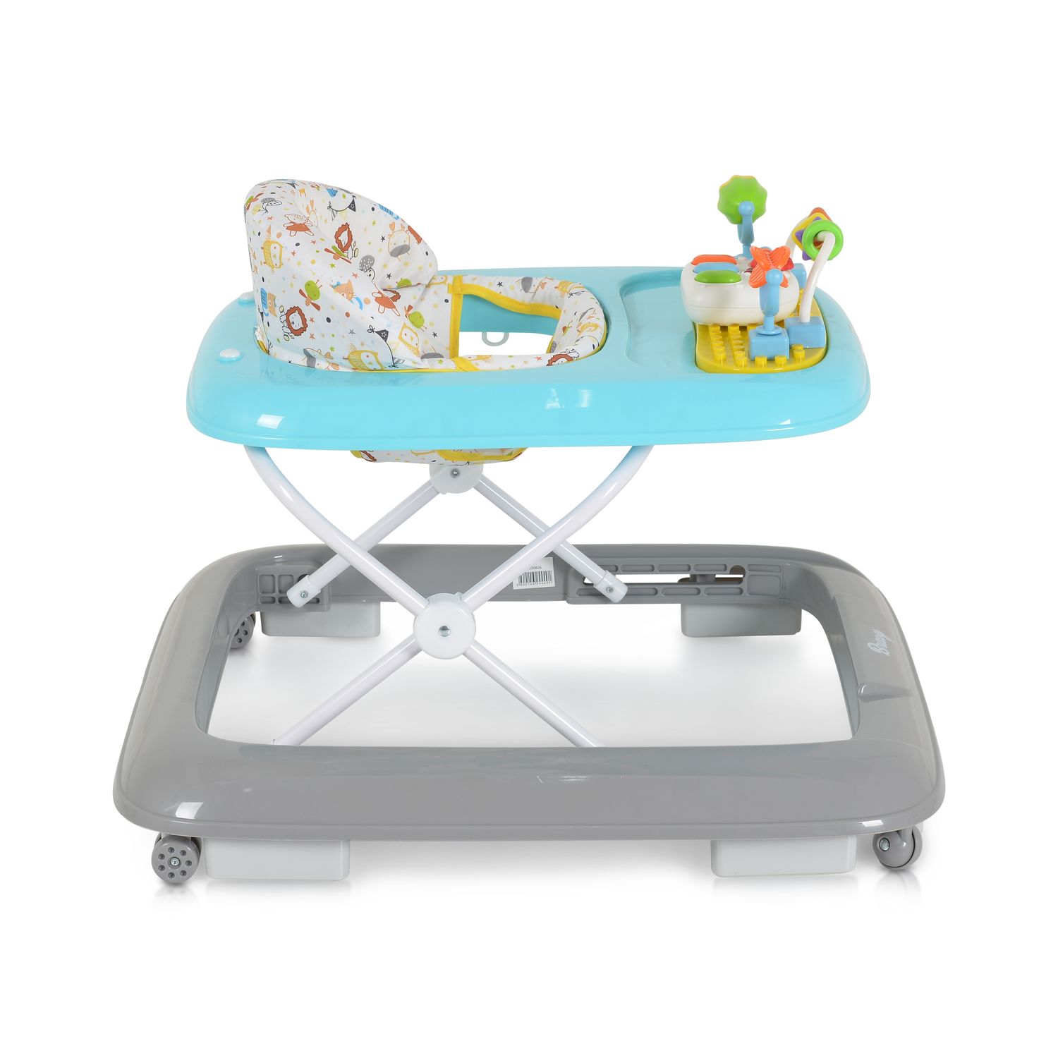 Moni Lauflernhilfe Bravy mit Spielcenter, klappbar, Spielbrett, Musik, Stopper blau