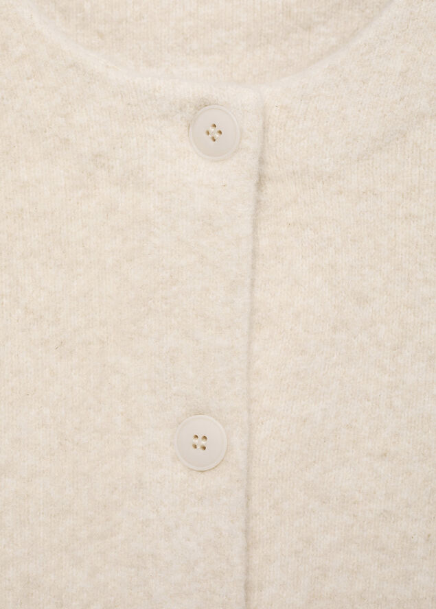 MANGO Detachable knitted scarf coat Light beige