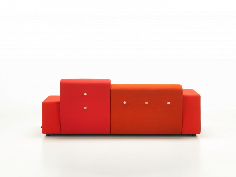 Vitra Polder Compact bank rood armleuning links