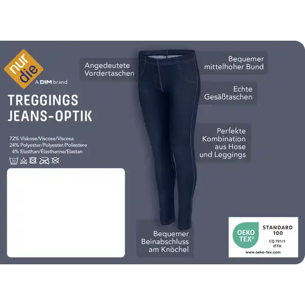 Treggings in Jeans-Optik dunkeljeans Gr. M 40-44