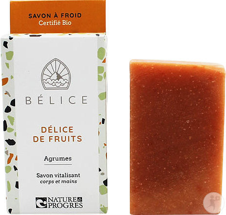 Bélice Délice De Fruits Savon À Froid Vitalisant Corps Et Mains Agrumes Bio 100g