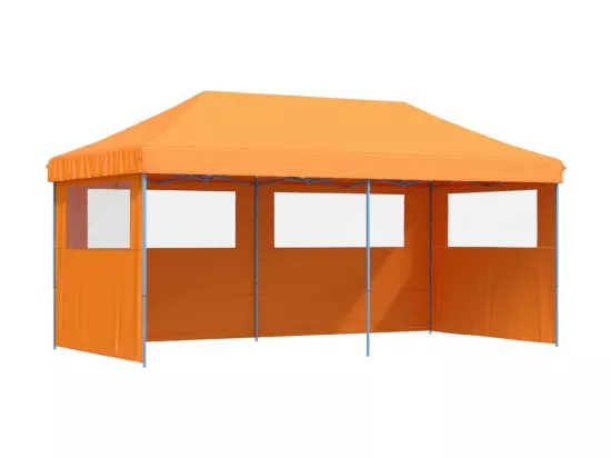 Tente de réception pliable escamotable avec 3 parois latérales