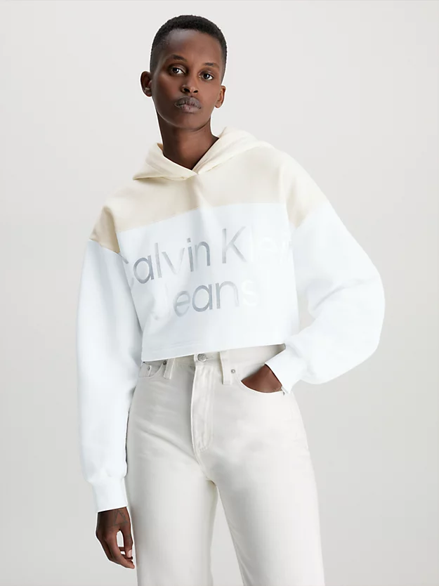 Moletom cropped com logo brilhante