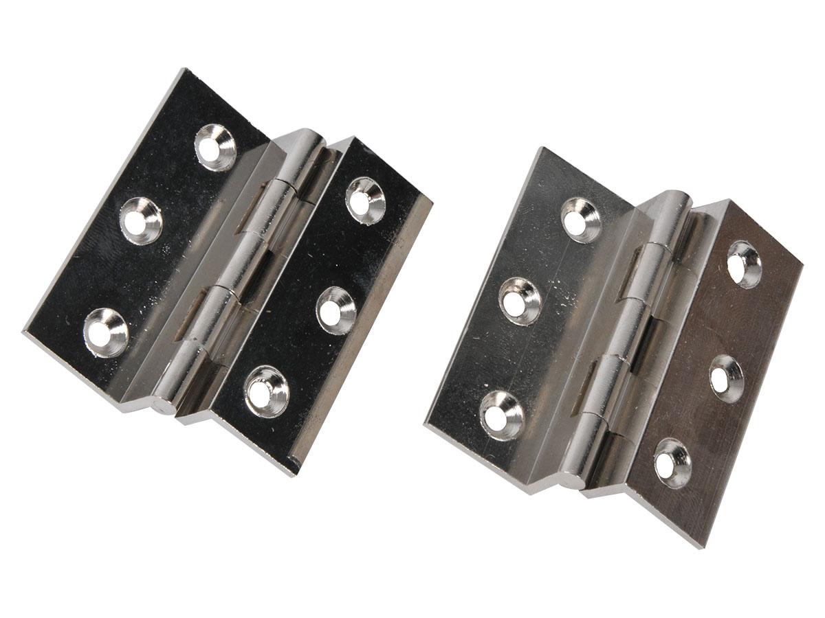 Obelink metalen haakse scharnieren (2x stuks) - silver