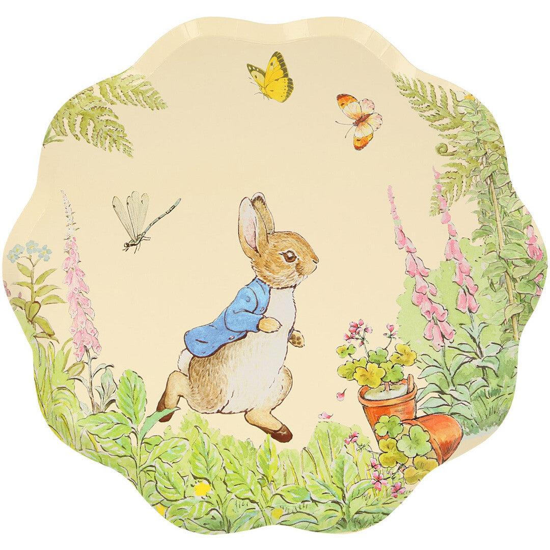 Meri meri bordjes pieter konijn in de tuin - groot - 8 st