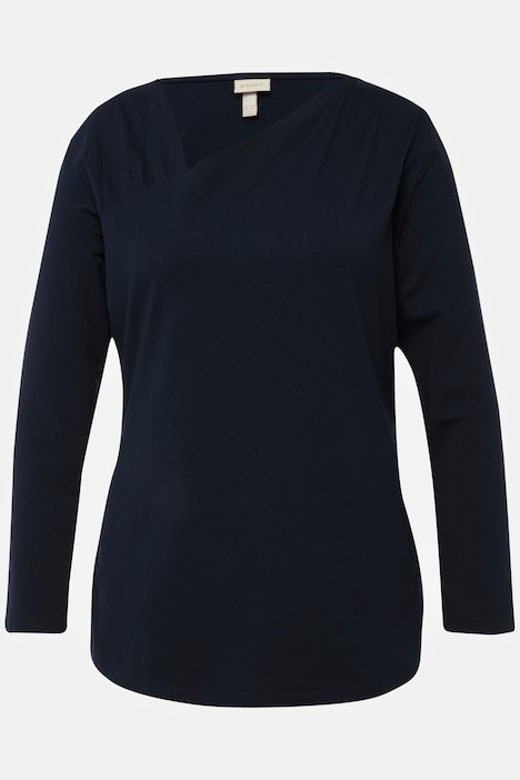 Shirt, Wickeloptik, V-Ausschnitt, Langarm, Biobaumwolle