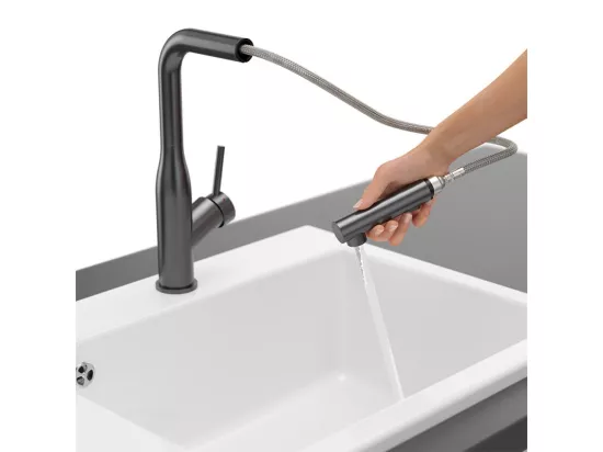 Robinet cuisine VILLEROY ET BOCH Subway Style Shower anthracite + nettoyant