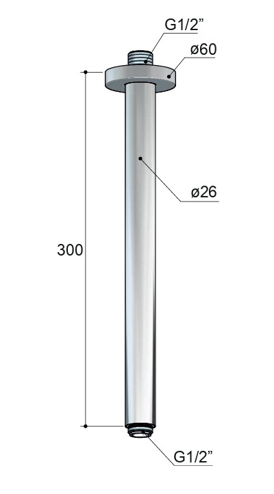 Hotbath Mate M453 plafondbuis rond 30cm geborsteld zwart PVD