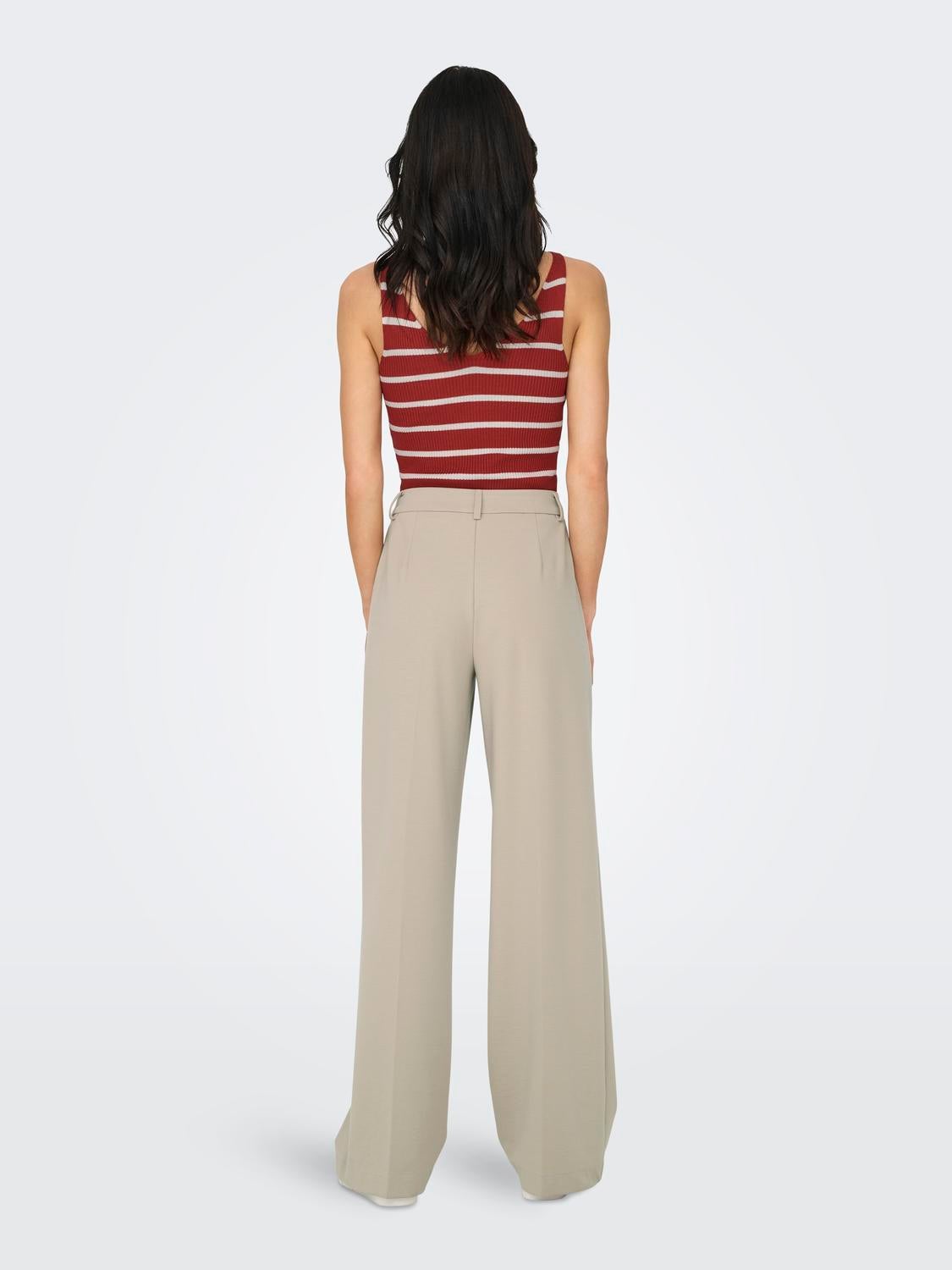 ONLPEACH Hohe Taille Weiter Beinschnitt Hose mit weitem Beinschnitt Simply Taupe