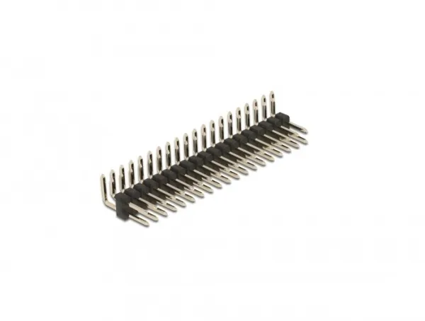 Delock Stiftleiste 20 Pin, Rastermaß 2,54 mm, 2-reihig, gewinkelt, 5 Stück